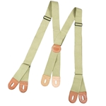 WWII U.S. Army Airborne Trouser Suspenders-Olive and Leather