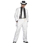 Men's Zoot Suit Costume – White Pinstripe 4-Piece Set