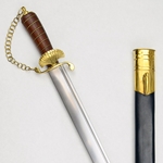 European Short Hunting Sword with Leather Scabbard