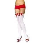 Thigh High Stockings White with Red Bow - Adult 100-153275