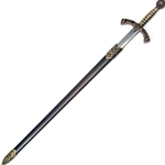 Replica Medieval Knights Templar Sword with Black Scabbard