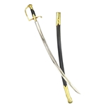 Napoleonic French Infantry Officer Saber – Battle Ready EN9 Steel Reproduction Sword with Leather Scabbard