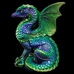 Spectral Dragon Sculpture emerald peacock 514-EP