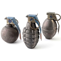 U.S. GI Practice Hand Grenade Set of 3 – Inert Dummy Grenade Replicas for Display, Reenactment & Collectors