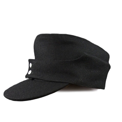 German M43 SS Panzer Black Wool Enlisted Field Cap – WWII Reproduction