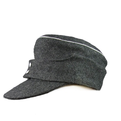 German M43 Luftwaffe Officer Wool Field Cap with Silver Piping - WWII Repro