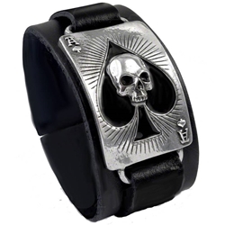 Ace Of Dead Spades Bracelet Leather Alchemy ULA1