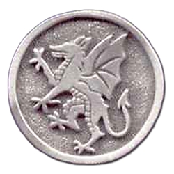 Rampant Dragon Pewter Brooch 116.0604