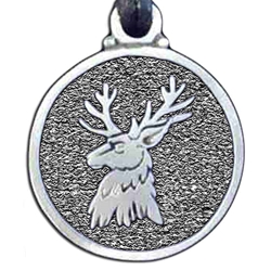 Stag or Deer Head Pewter Pendant