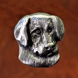 Dog Head Button in Pewter