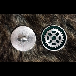 Steampunk Gear Shank Button i n Fine Pewter