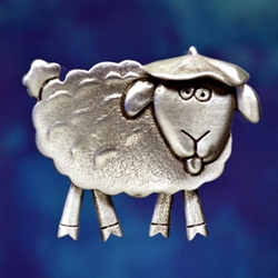 Sheep with Basque Beret Brooch Pin 106.1354