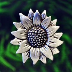 Sunflower Pin in Fine Pewter  116.0008