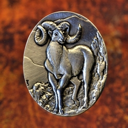 Bighorn Sheep Brooch in Fine Pewter  106-0936