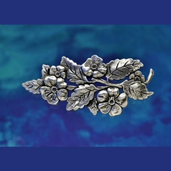 Leaves and Flowers Brooch in Fine Pewter 106-0252