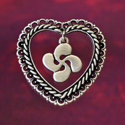 Lauburu Heart Brooch Pin 106.1641