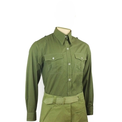WWII German DAK Tropical Field Shirt – Olive Green Afrika Korps Reproduction