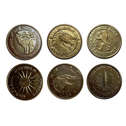 Set of 6 Brass Half-Pennies from 6 Houses