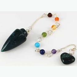 Bloodstone 7 Chakra Pendulum 45-GP7BLO