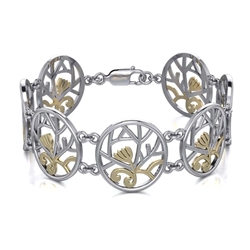 Tree of Life Silver and Gold Bracelet 52-MBL102