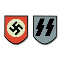 WW2 German Helmet Decals -Late SS Decal (pair)