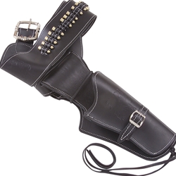 Western Right-Draw Single Rig Fast Draw Holster - Black