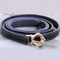 Thin Medieval Leather Belt Bronze Buckle