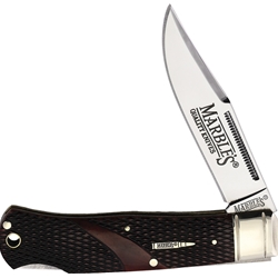 Marbles - Lockback Brown Checkered Bone MR677